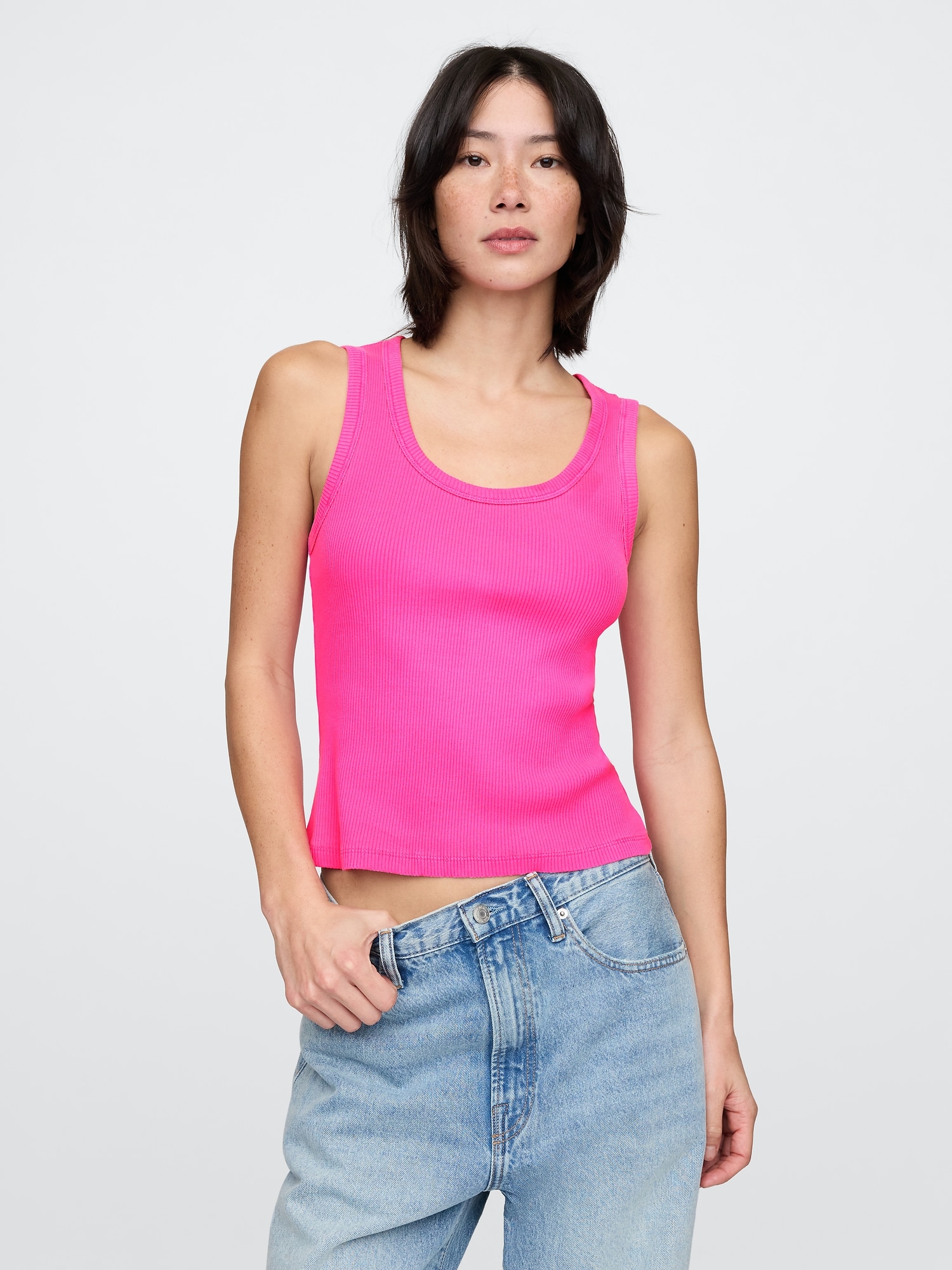 Rib Scoop Tank Top