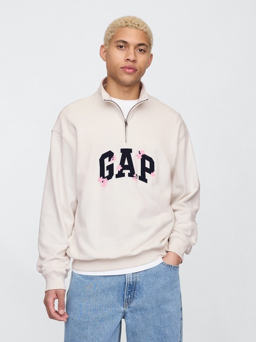 SAKURA ヴィンテージソフト GAPロゴ ハーフジップ プルオーバー