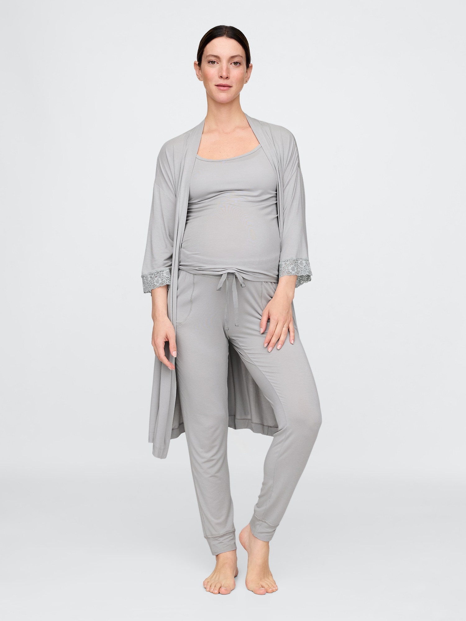 Maternity Softest Modal Lace-Trim Robe