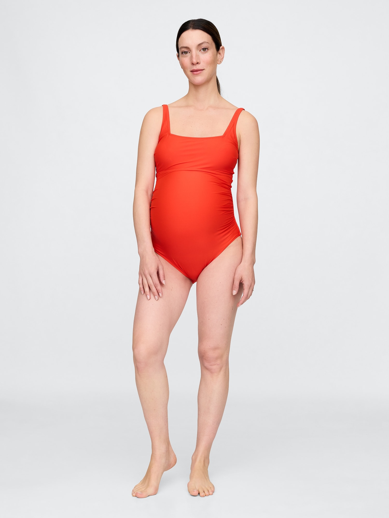 Maternity Square Neck One-Piece Swimsuit
