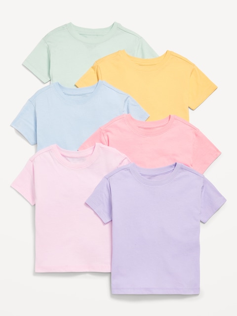 T-SHIRT À MANCHES COURTES POUR TOUTE-PETITE FILLE (PAQUET DE 6) - Arc-En