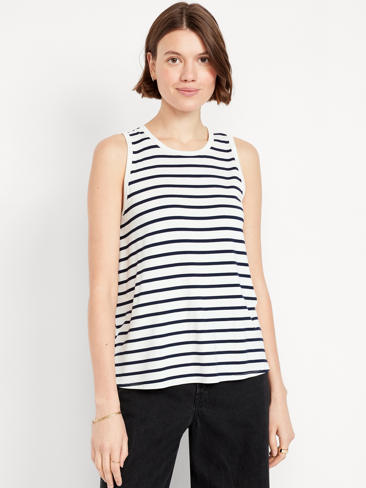 Luxe Sleeveless Striped Top