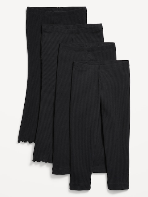 LEGGING ÉVASÉ CÔTELÉ ET LEGGING POUR TOUTE-PETITE FILLE (PAQUET DE 4)