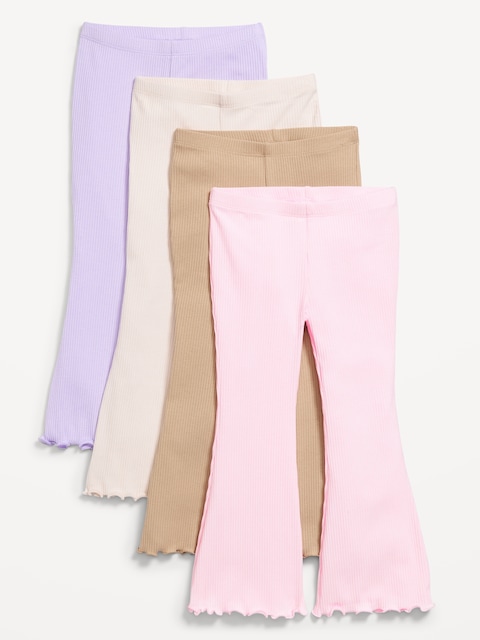 LEGGING CÔTELÉ ÉVASÉ POUR TOUTE-PETITE FILLE (PAQUET DE 4)