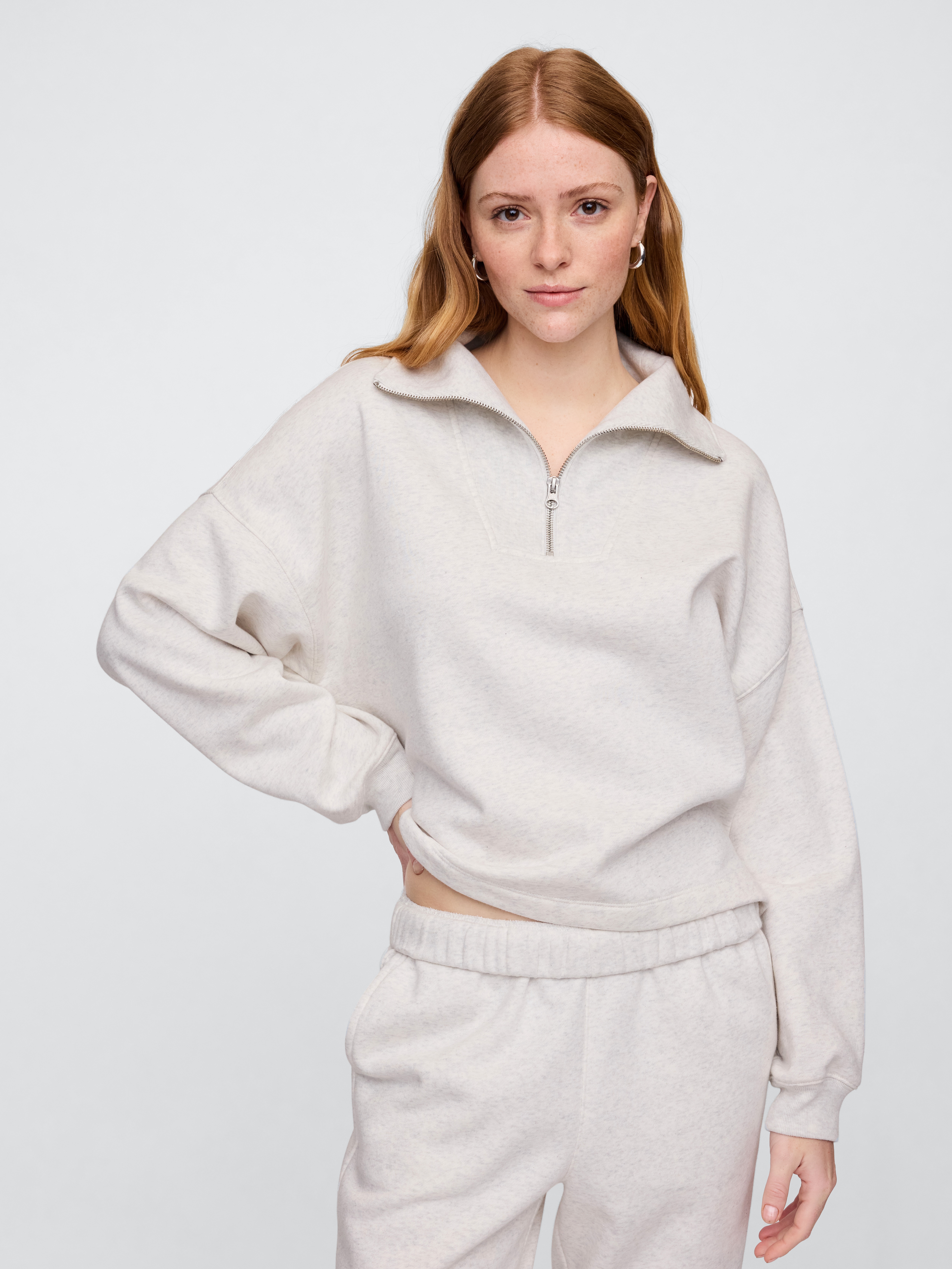 Relaxed Quarter-Zip Sweatshirt | Gap Factory