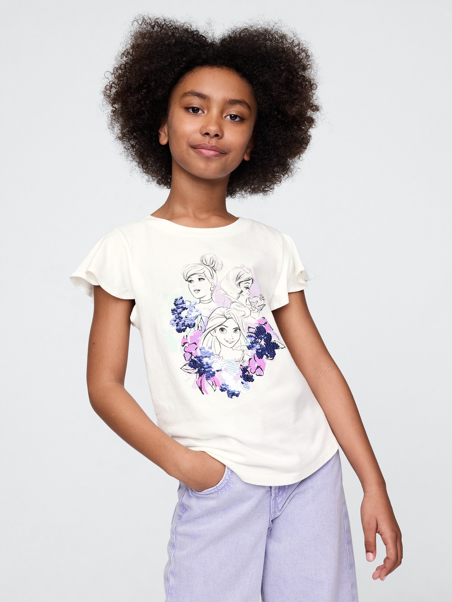 Gap x ディズニー フリッピースパンコール フラッタースリーブ Tシャツ (キッズ)-3