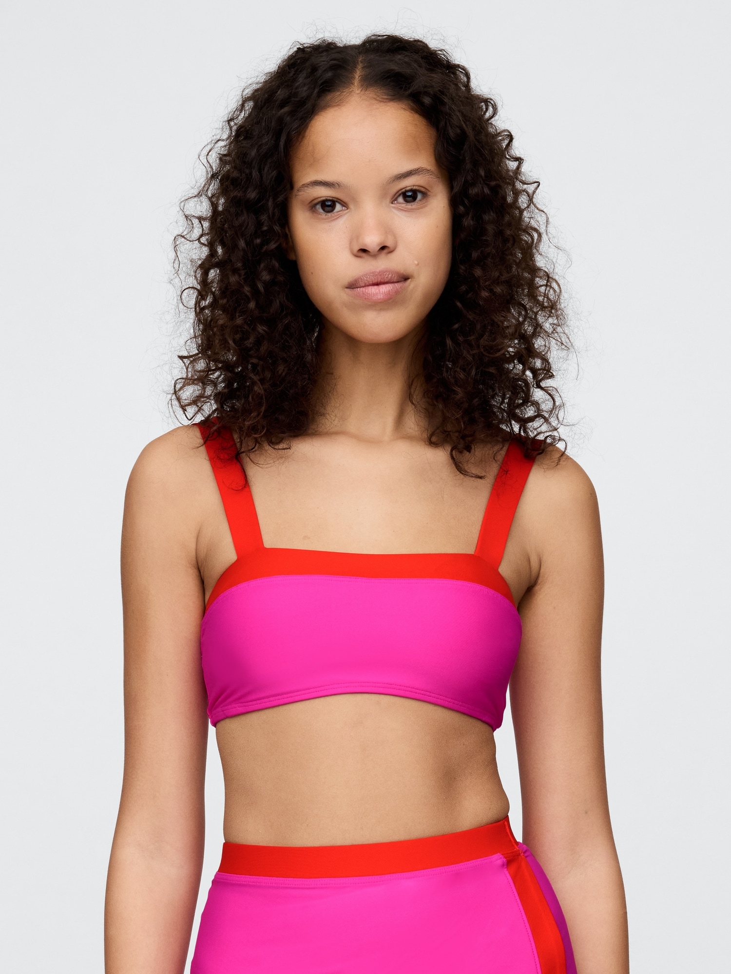 Colorblock Bandeau Bikini Top