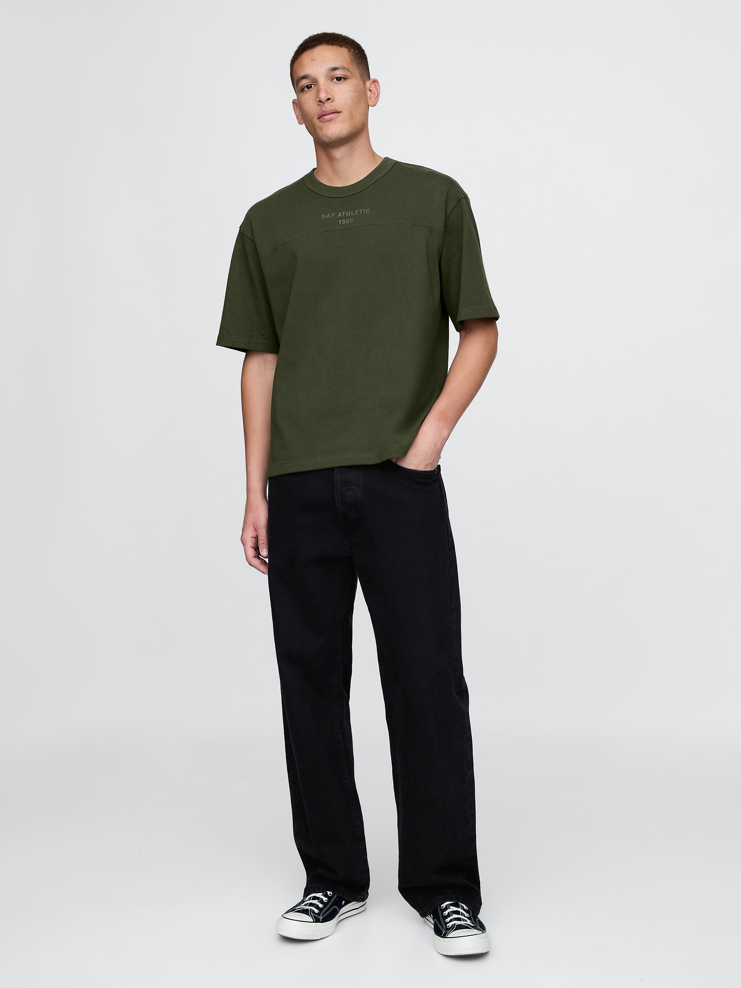 オーバーサイズ ATHLETICロゴ Tシャツ-1