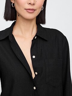Linen-Blend Easy Shirt | Gap Factory