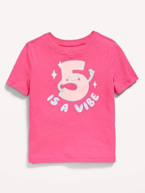 T-SHIRT À IMPRIMÉ D'ANNIVERSAIRE POUR TOUTE-PETITE FILLE