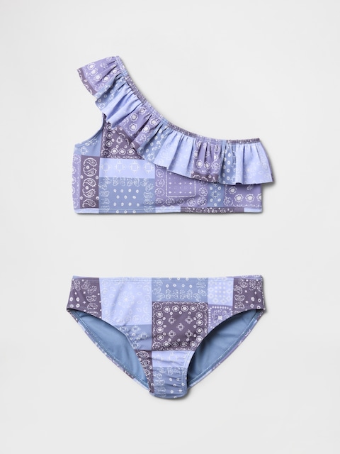 Kids Swim Print Ruffle Two-Piece