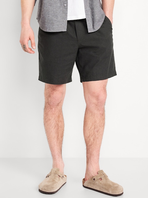 Linen-Blend Jogger Shorts -- 7-inch inseam