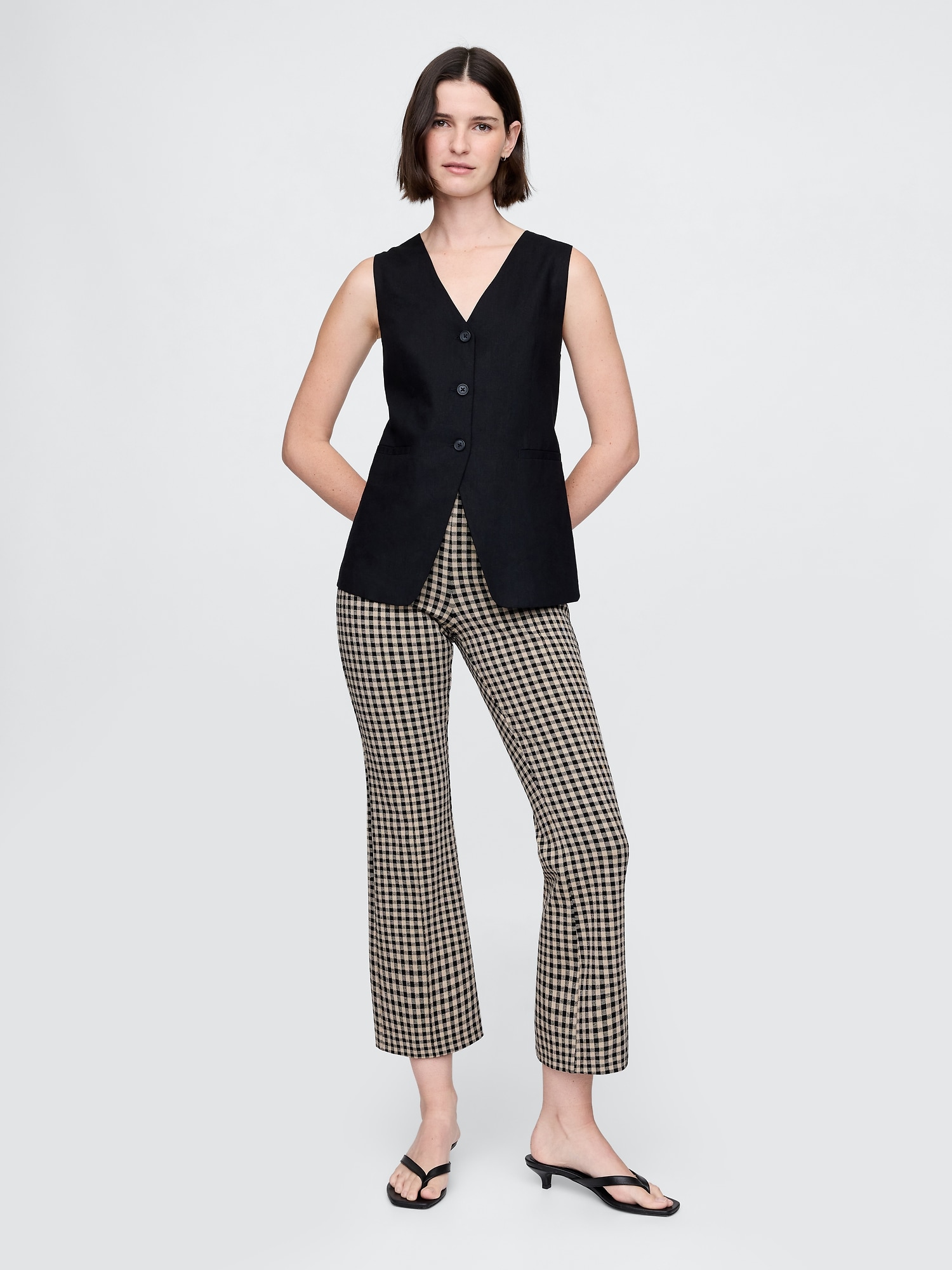 High Rise Double Knit Crop Kick Pants
