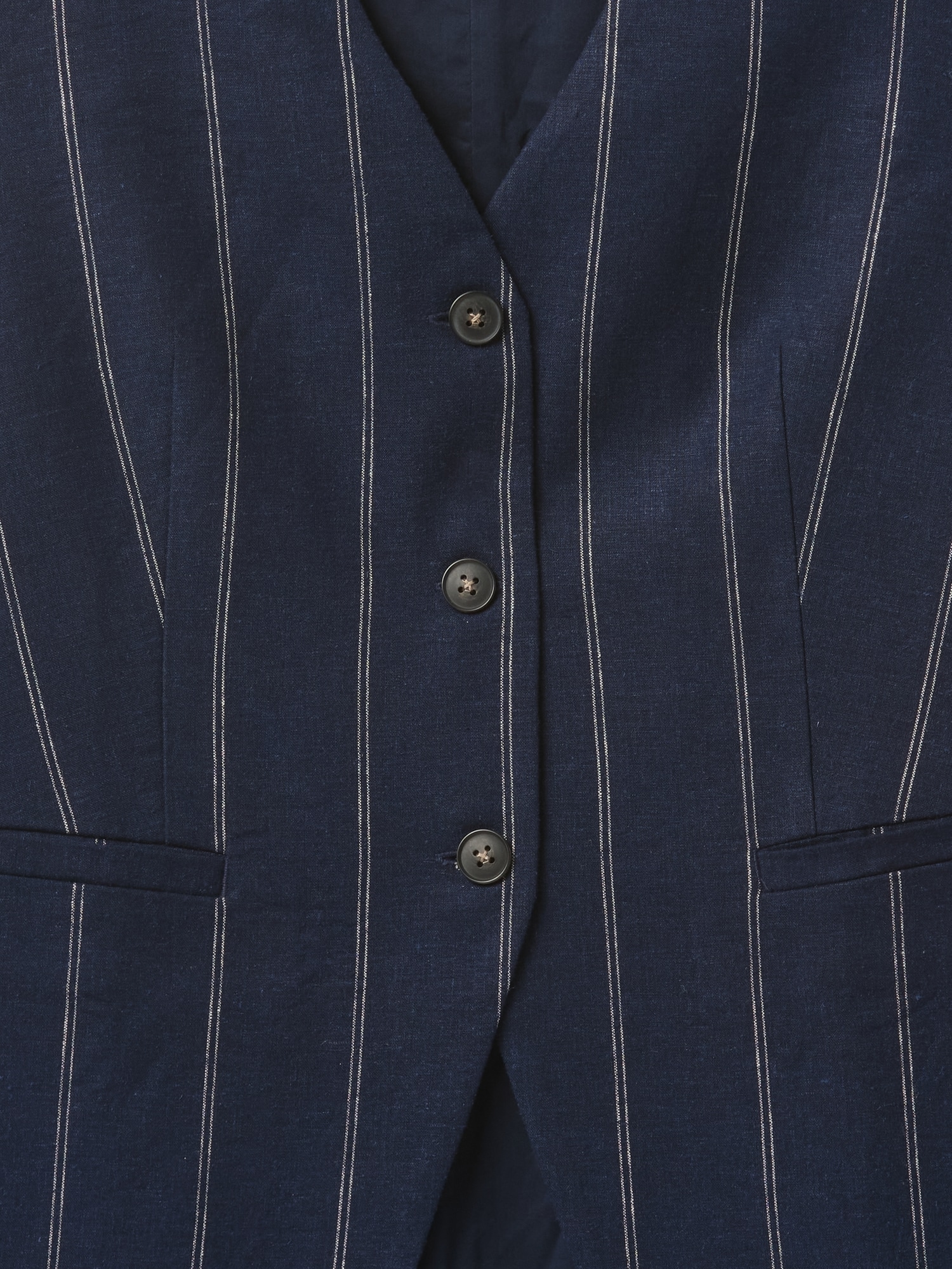 Linen-Blend Longline Vest