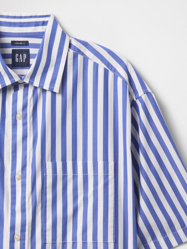 オーガニックコットン オーバーサイズ ポプリンシャツ-3