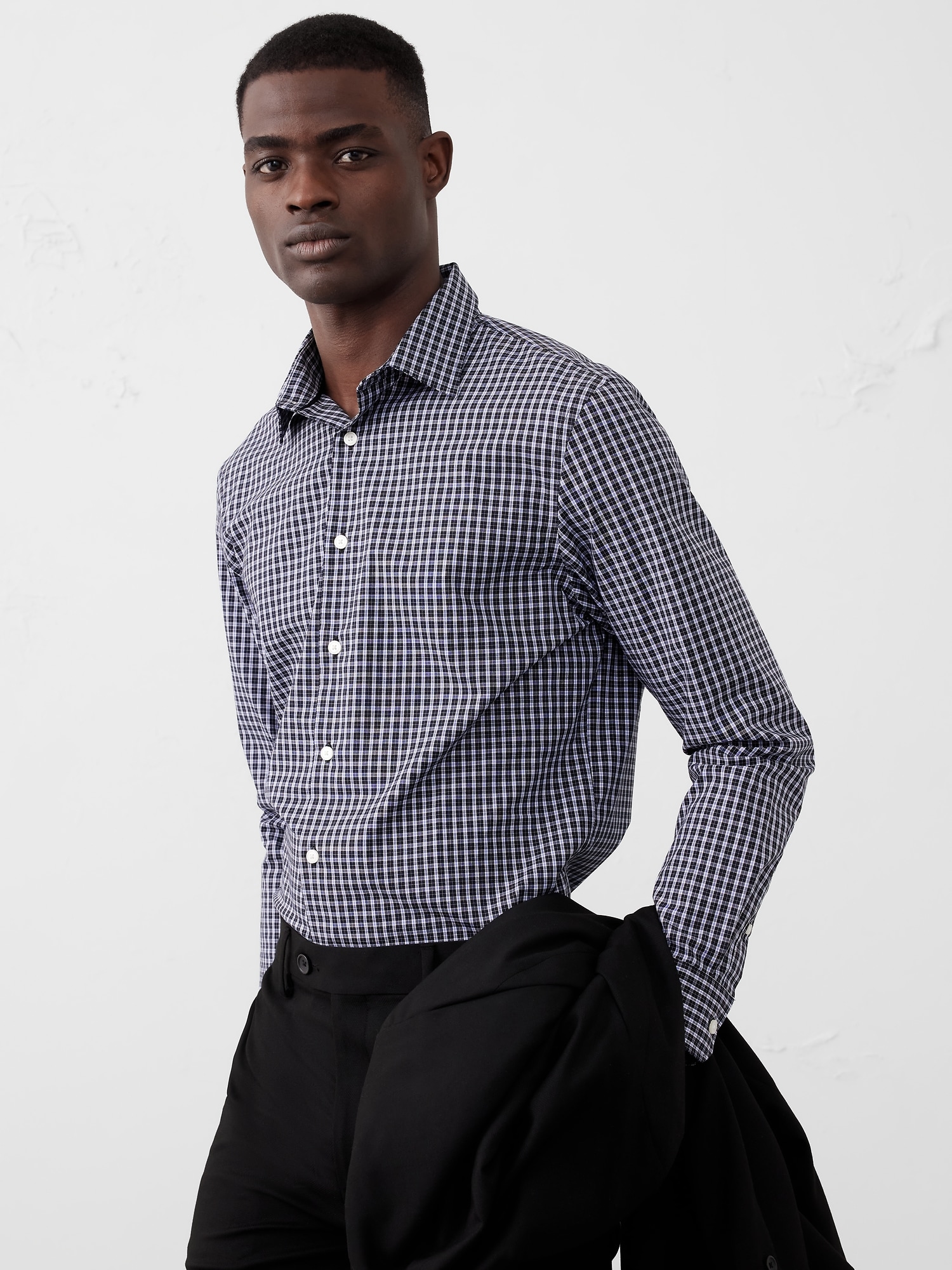 Slim-Fit Untucked Dress Shirt