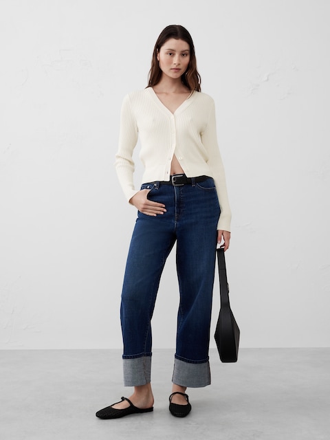 Ribbed Cardigan Sweater