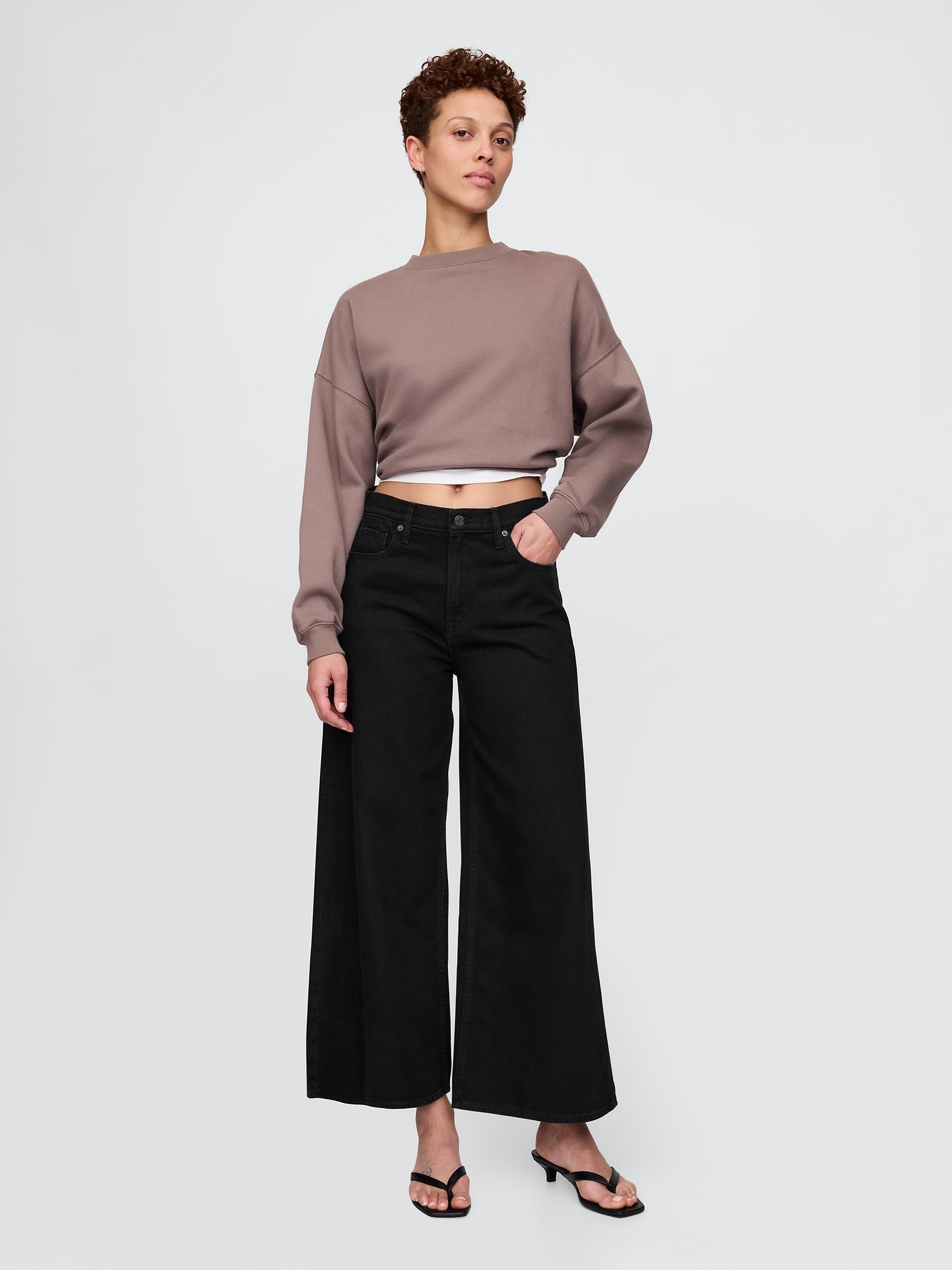 Mid Rise UltraSoft Baggy Crop Jeans
