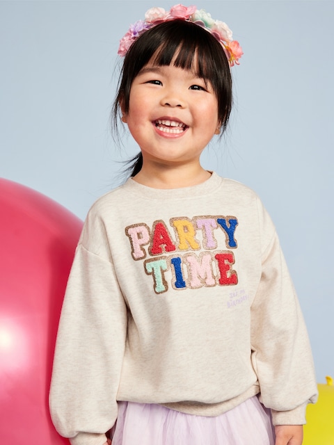 Birthday French-Terry Graphic Sweatshirt for Toddler Girls
