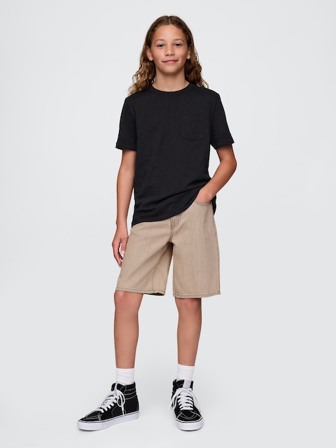 SHORT COUPE AMPLE ANNÉES 1990 EN DENIM DOUCEUR SUPRÊME POUR ENFANT
