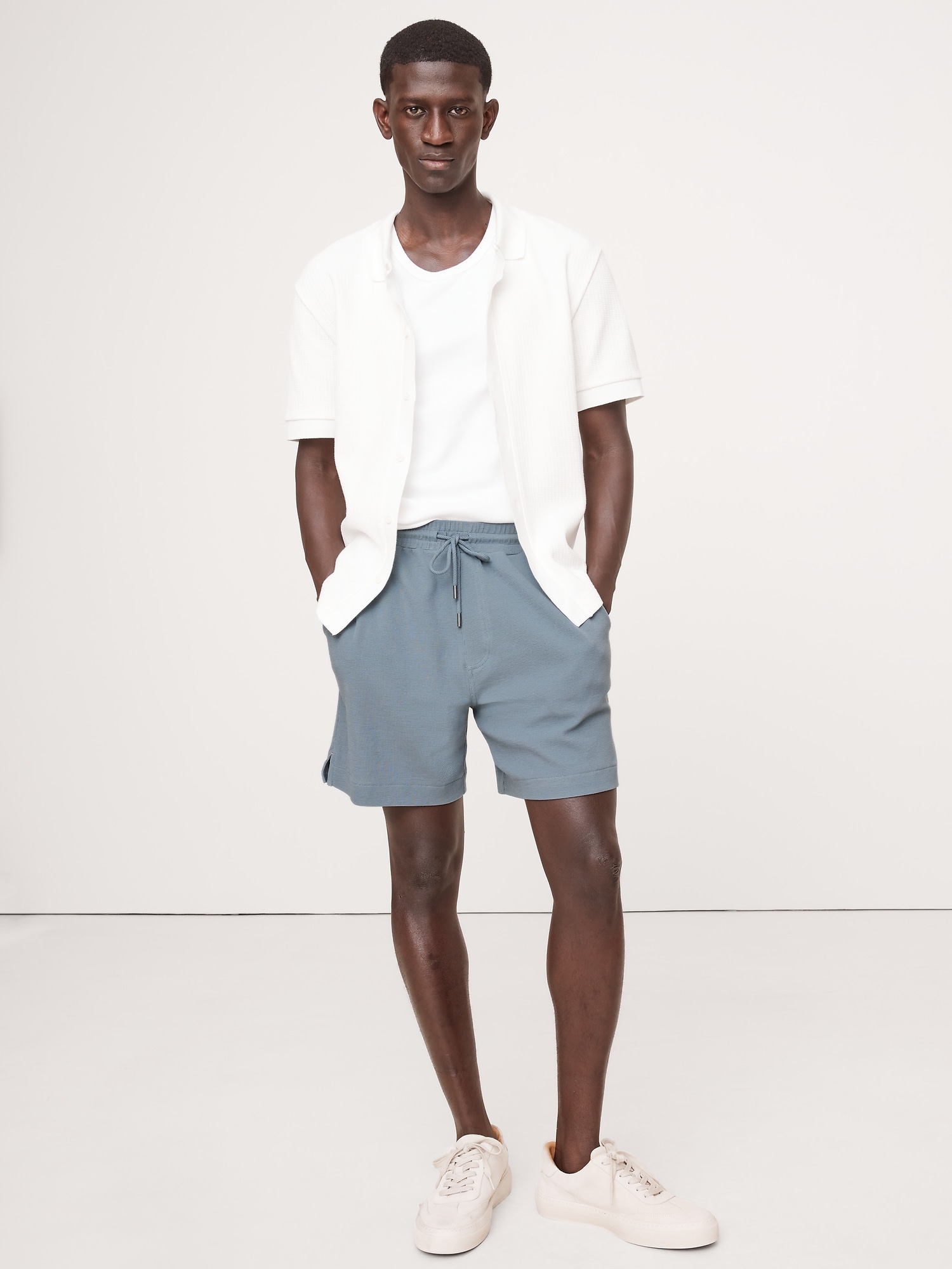 Banana Republic 6" Waffle-Knit Pull-On Short INTERNATIONAL SHIPPING