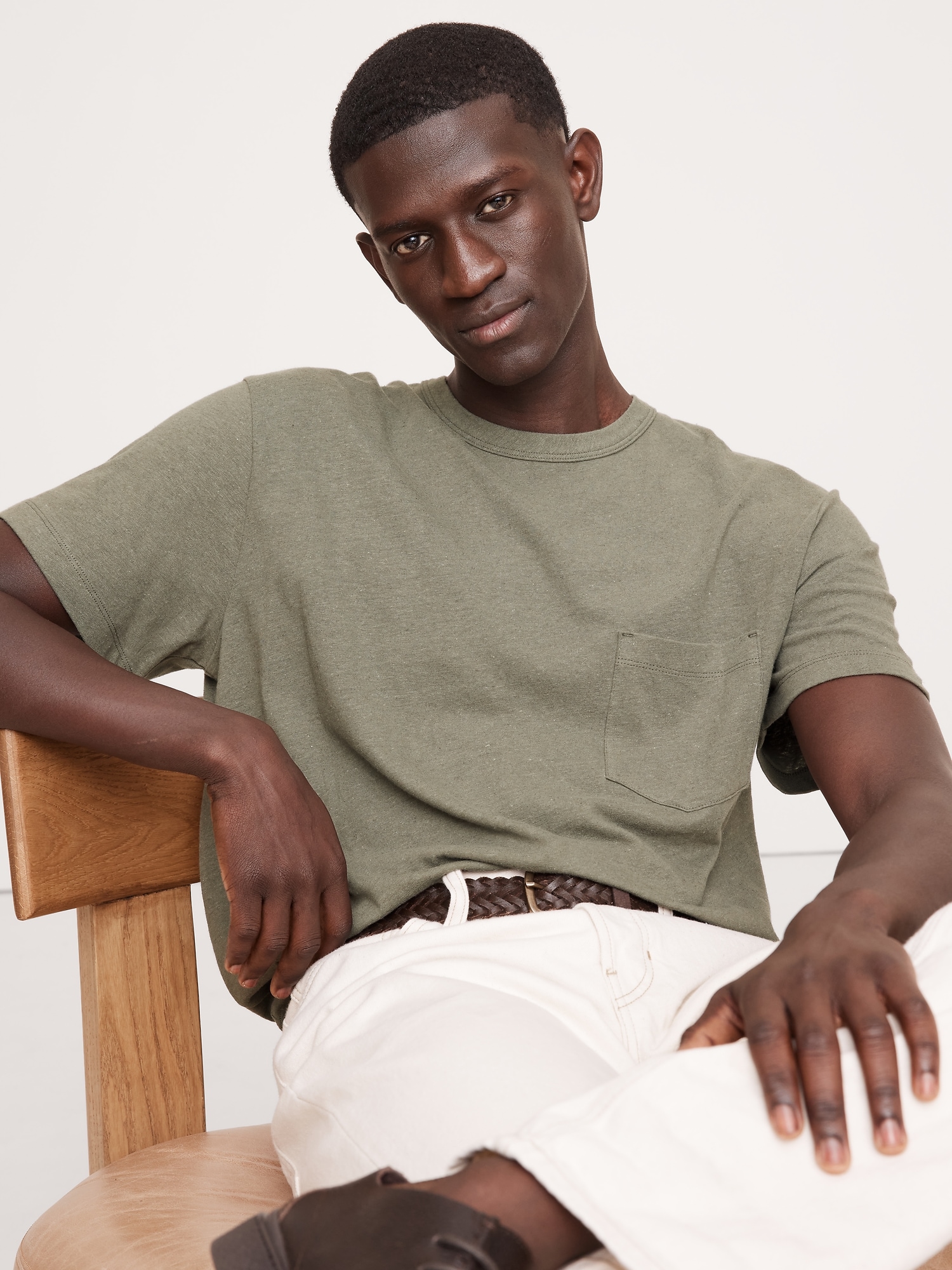 Boxy Linen-Cotton T-Shirt