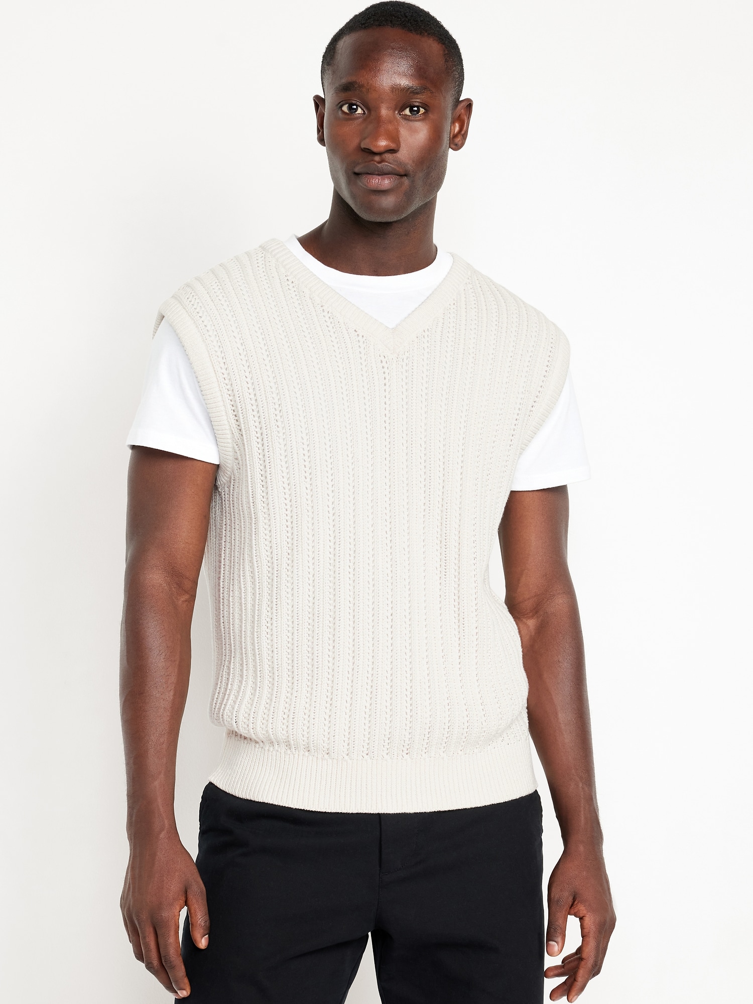 Open-Stitch Sweater Vest