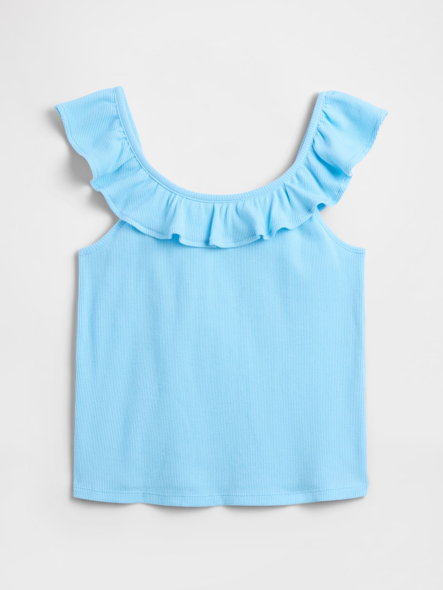 Kids ribbed ruffle tank top