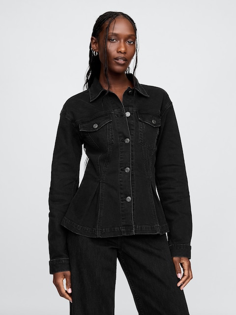 VESTE EN DENIM À BASQUE