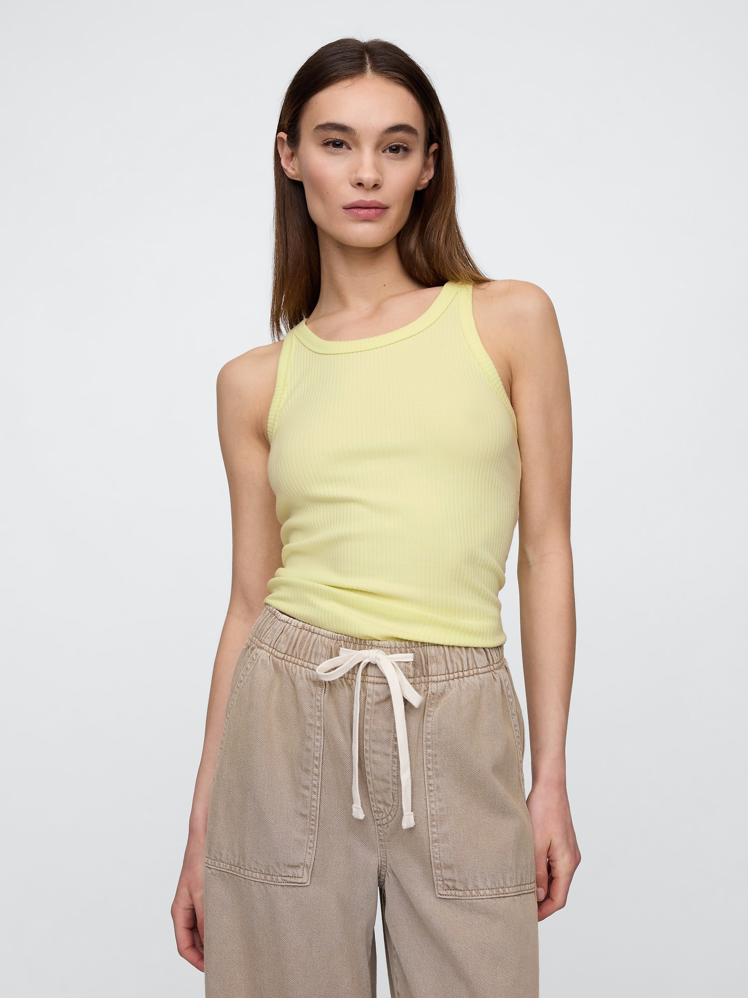 Ribbed Scoopneck Tank Top