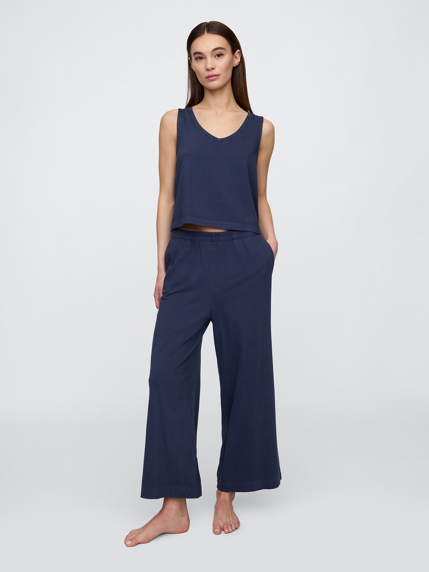 Wide-Leg Crop PJ Pants