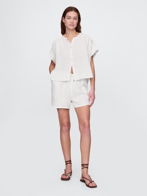 SHORT CONFORT EN GAZE FROISSÉE