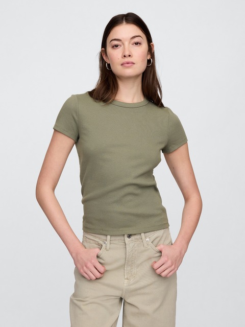 Ribbed Crewneck T-Shirt