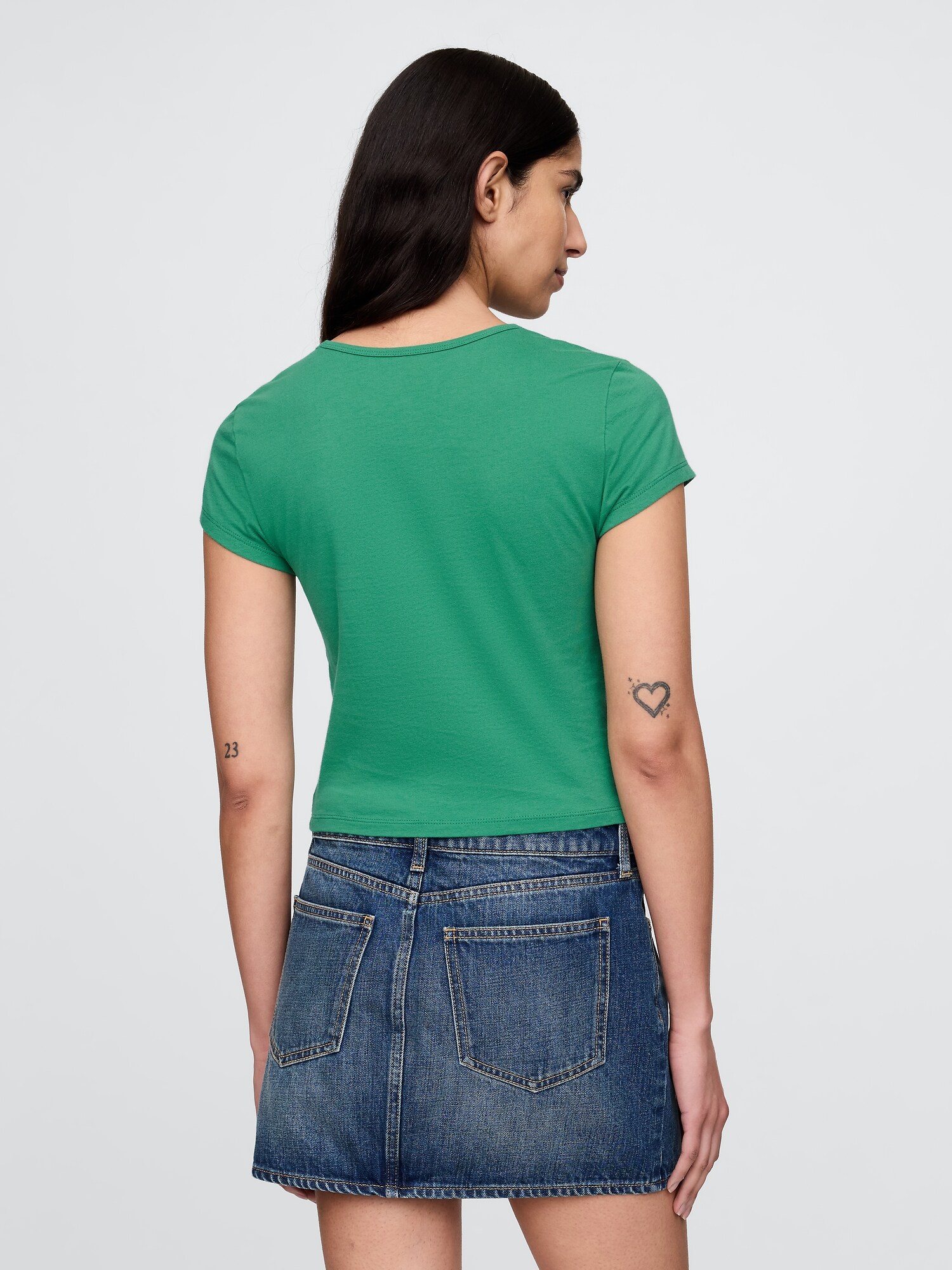 クロップド グラフィックTシャツ-1