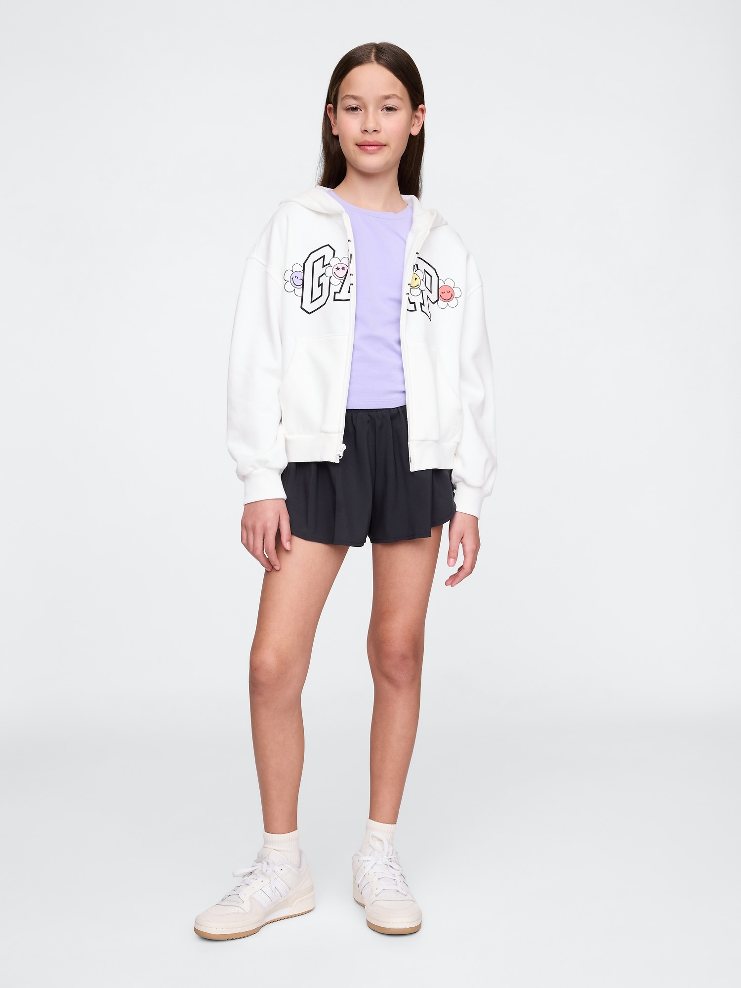 Kids Quick-Dry Butterfly-Hem Run Shorts