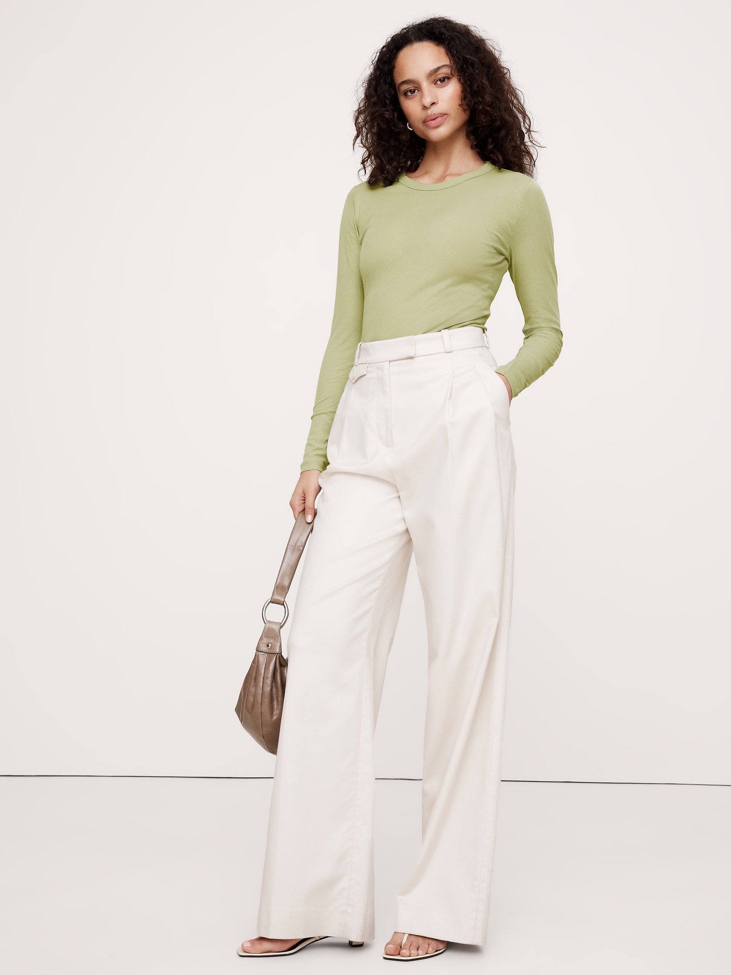 Airy Cotton Crepe Crew-Neck T-Shirt