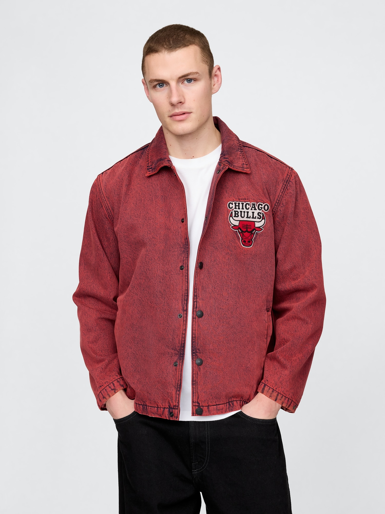 NBA Chicago Bulls  Logo Denim Coaches Jacket