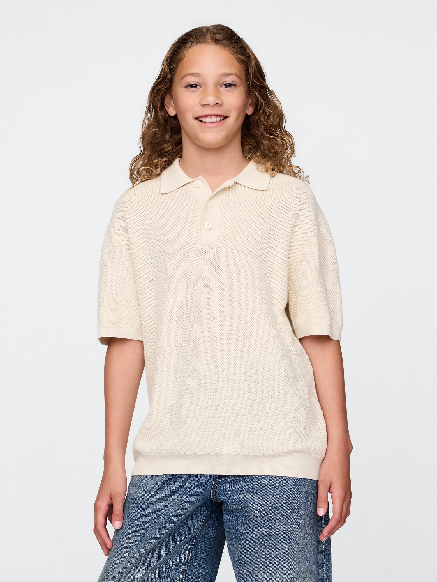 Gap リラックス セーターポロシャツ (キッズ) Gap リラックス セーターポロシャツ (キッズ)