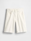 ミッドライズ ロングライン デニムショートパンツ (キッズ)-1