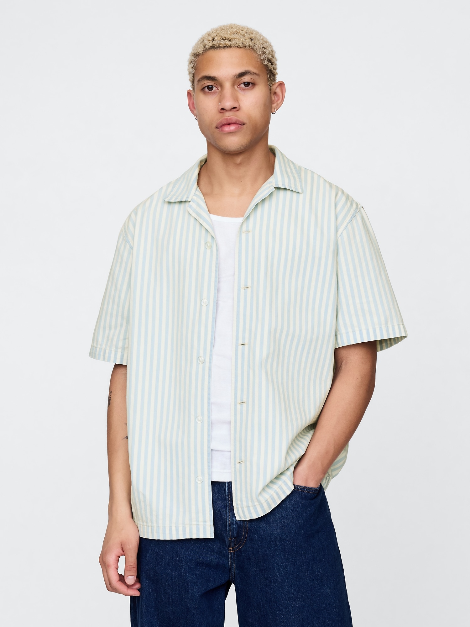 Gap デニム ストライプシャツ Gap デニム ストライプシャツ