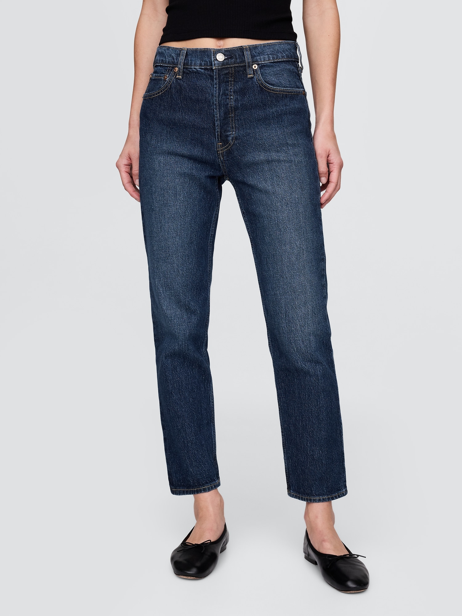 High Rise Cheeky Straight Jeans