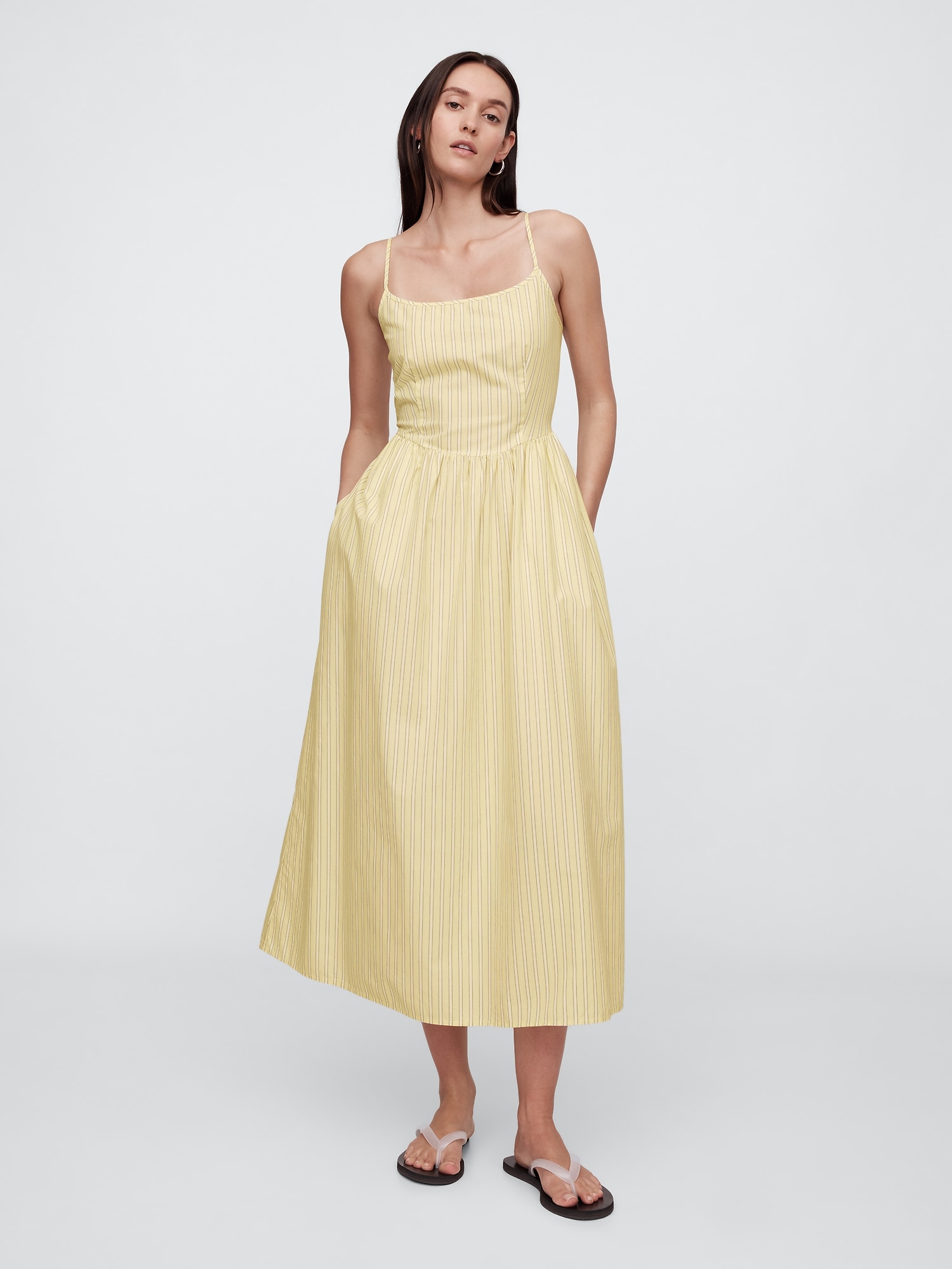 Print Scoopneck Midi Dress