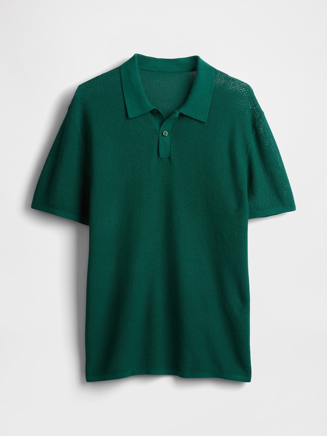 テクスチャー クロシェ ポロシャツ-5