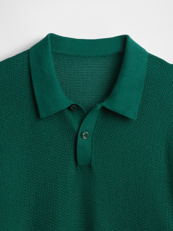 テクスチャー クロシェ ポロシャツ-4