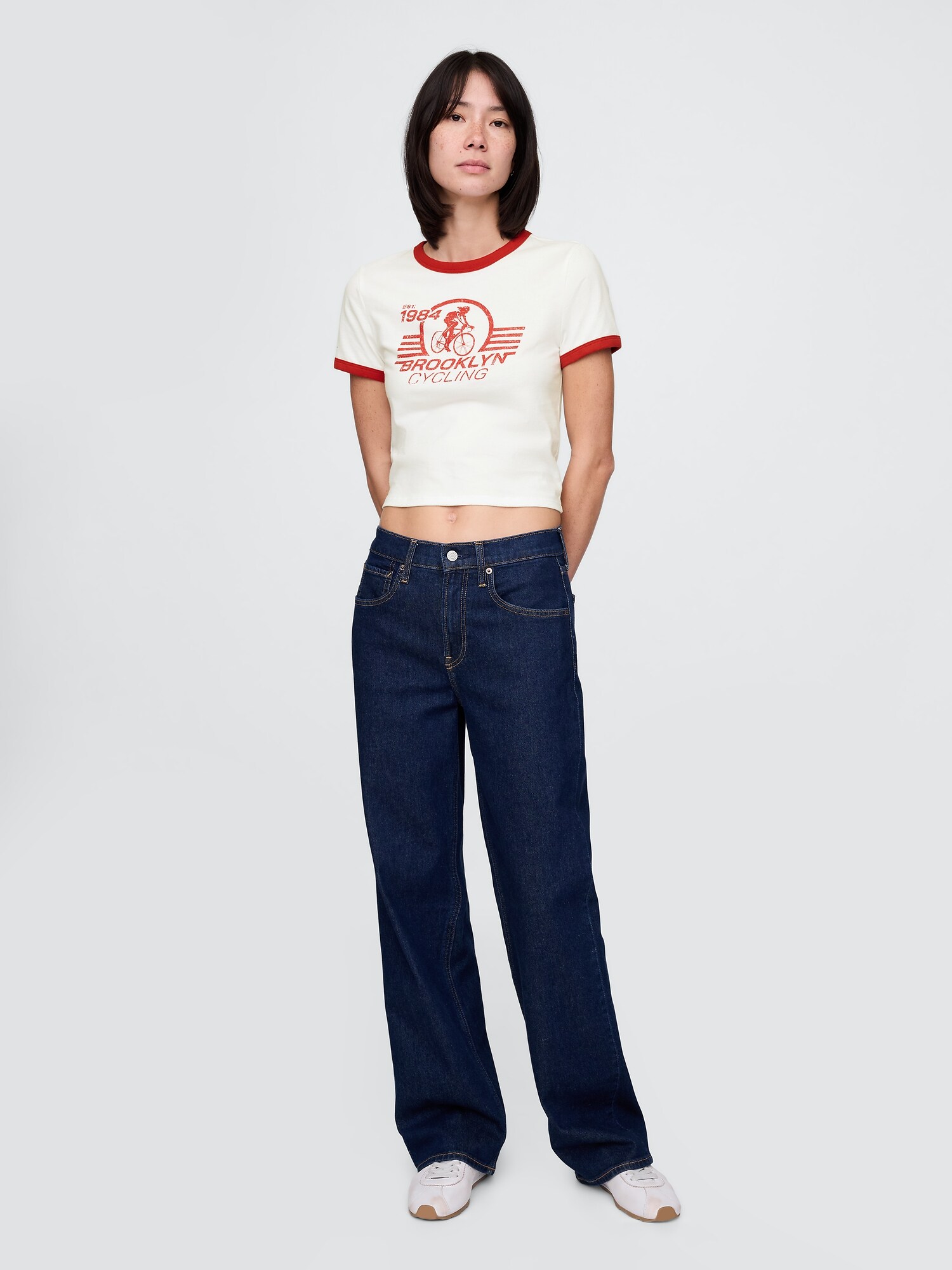 コットンジャージー グラフィック シュランケンTシャツ-1