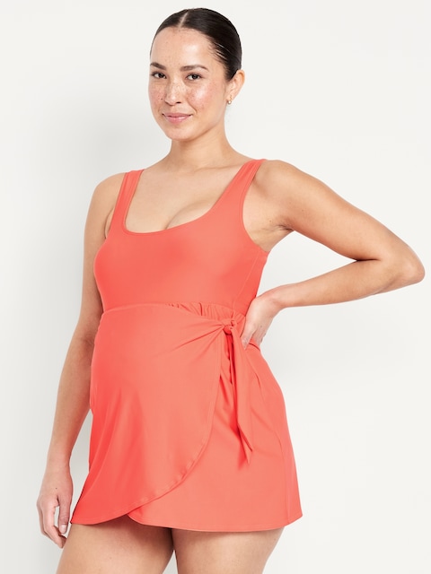 Maternity Classic Wrap Swim Dress