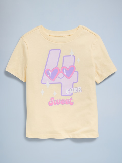 T-SHIRT À IMPRIMÉ D'ANNIVERSAIRE POUR TOUTE-PETITE FILLE
