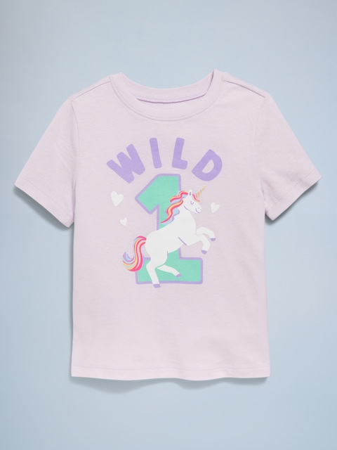 T-SHIRT À IMPRIMÉ D'ANNIVERSAIRE POUR TOUTE-PETITE FILLE