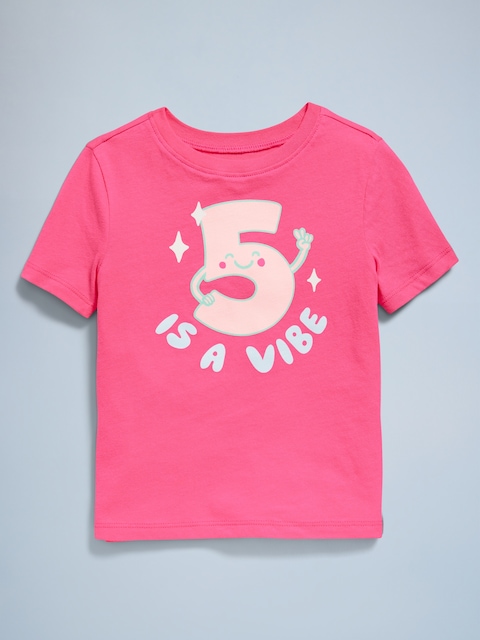 T-SHIRT À IMPRIMÉ D'ANNIVERSAIRE POUR TOUTE-PETITE FILLE