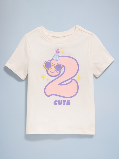 T-SHIRT À IMPRIMÉ D'ANNIVERSAIRE POUR TOUTE-PETITE FILLE